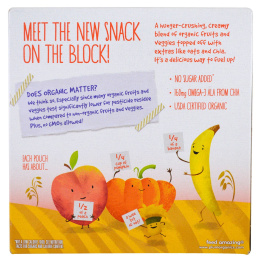 Plum Organics, Смуззи, Персик и банан, Тыква, Овсяные хлопья и чиа, упаковка из 4 штук по 3,17 унции (90 г) в каждой