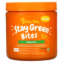 Zesty Paws, Stay Green Bites, Gut Health, для собак, для всех возрастов, с курицей, 90 жевательных таблеток, 360 г (12,7 унции)