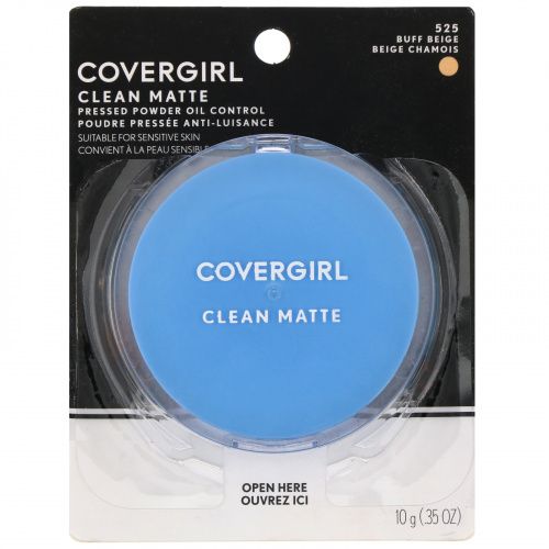Covergirl, Clean Matte, компактная пудра, оттенок 525 «Желтовато-бежевый», 10 г (0,35 унции)