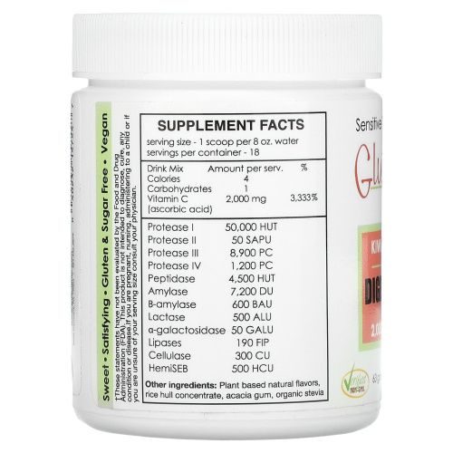 Sufficient C, Glutenizer Force Plus, Kiwi Strawberry, 2,000 mg , 52.5 g