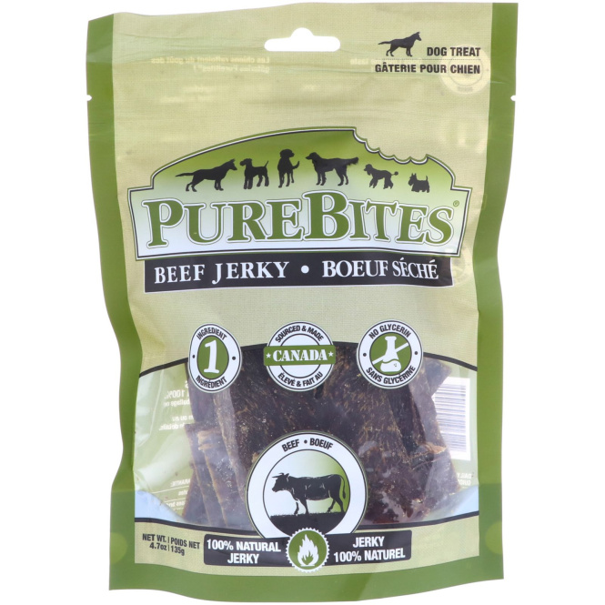 Pure Bites, Dog Treats, Beef Jerky, 4.7 oz (135 g)