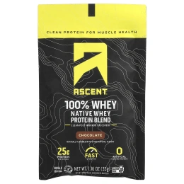 Ascent, Native Whey Protein Blend, Chocolate, 15 Packets, 1.16 oz (33 g) Each