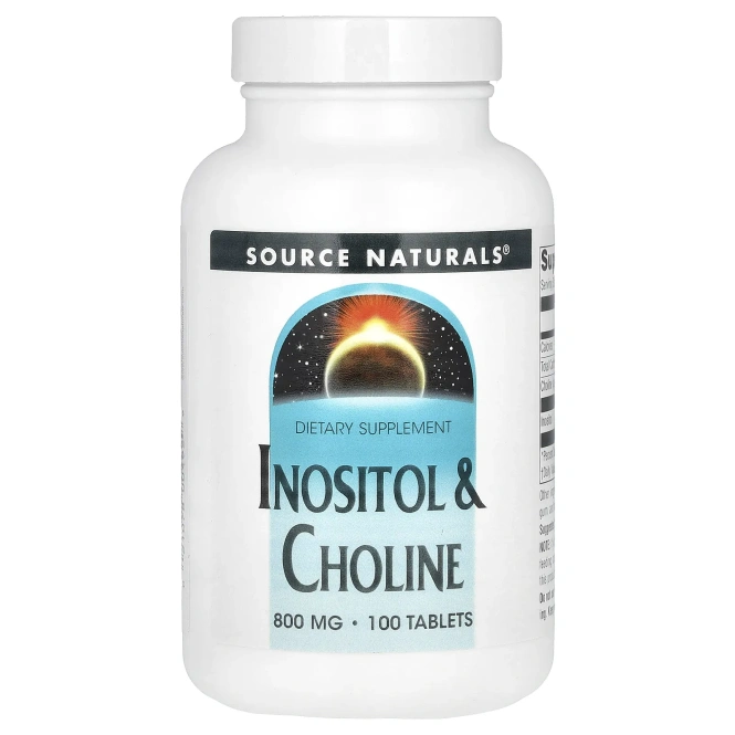Source Naturals, Инозитол и холин, 800 мг, 100 таблеток