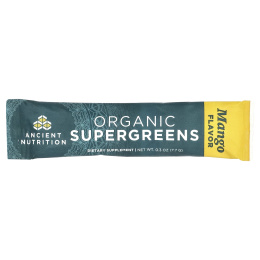 Ancient Nutrition, Organic Super Greens, манго, 16 пакетиков в виде стиков по 7,7 г (0,3 унции)