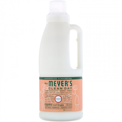 Mrs. Meyers Clean Day, Кондиционер для белья, с запахом герани, 32 жидких унций (946 мл)