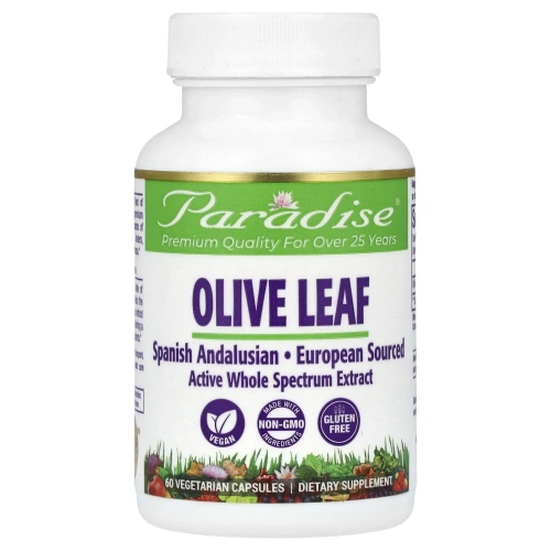 Paradise Herbs, Лист испанской андалузской оливы, 60 растительных капсул