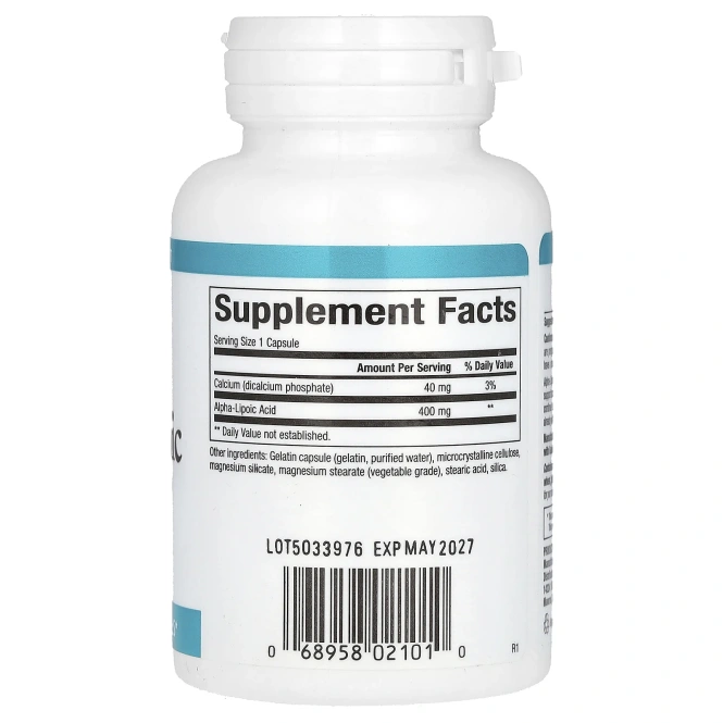 Natural Factors, Альфа-липоевая кислота, 400 мг, 60 капсул