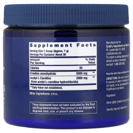 Life Extension, креатин и ацетил-L-карнитин, Energy Plus, 233 г (0,51 фунта)