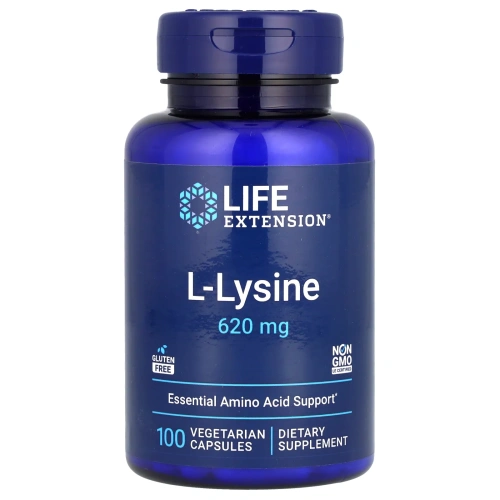 Life Extension, L-лизин, 620 мг, 100 растительных капсул