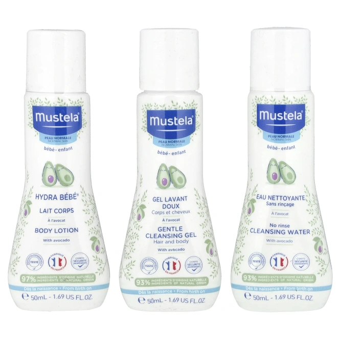 Mustela, Дорожный набор для ухода за кожей, 3 шт.