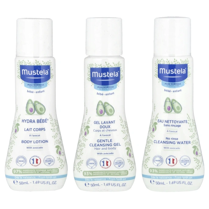 Mustela, Дорожный набор для ухода за кожей, 3 шт.
