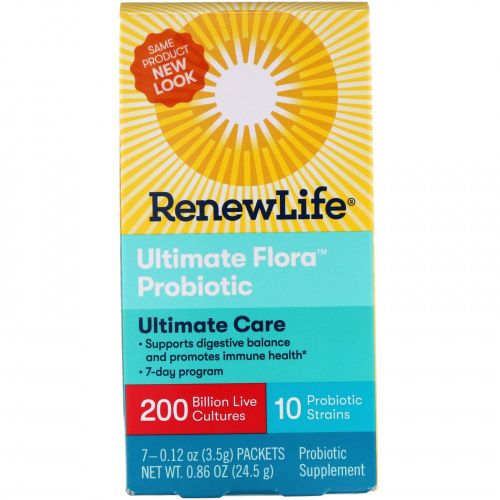 Renew Life, Ultimate Flora Probiotic, особая забота, 200 млрд, 7 пакетов, 0,86 унц (24,5 г)