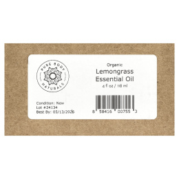 Pure Body Naturals, Органическое эфирное масло, лемонграсс, 118 мл (4 жидк. унц.)