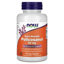 Now Foods, Extra Strength Policosanol, 40 мг, 90 растительных капсул