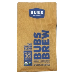 BUBS Naturals, Bubs Brew, смесь The Origin, молотая, средней обжарки, 340 г (12 унций)