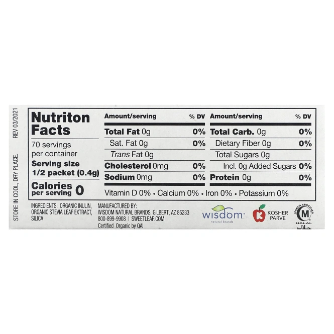 SweetLeaf Stevia, Органический подсластитель на основе стевии, 35 пакетиков, 28,3 г (1 унция)