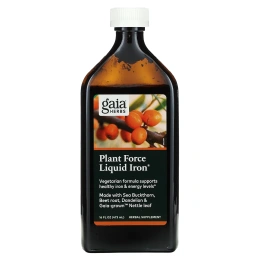 Gaia Herbs, PlantForce жидкое железо, 16 унций (473 мл)