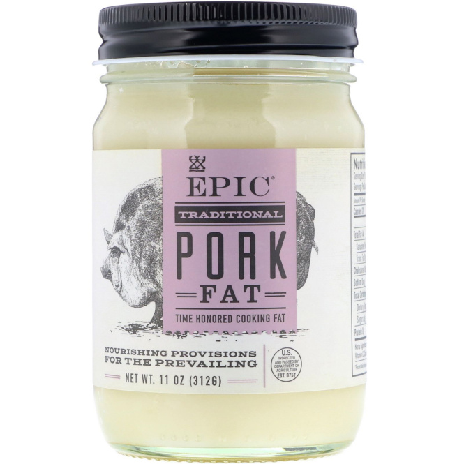 Epic Bar, Traditional Pork Lard, 11 oz (312 g)