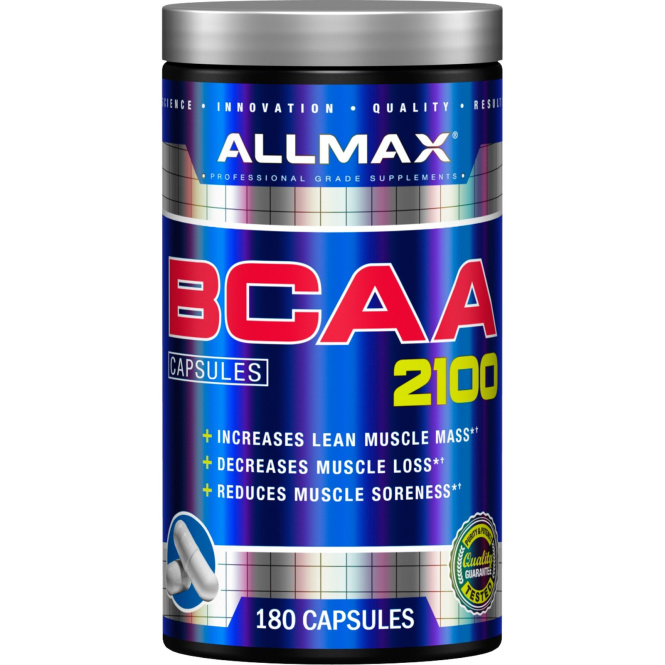 ALLMAX Nutrition, Аминокислоты с разветвлённой цепью 2100, 180 капсул