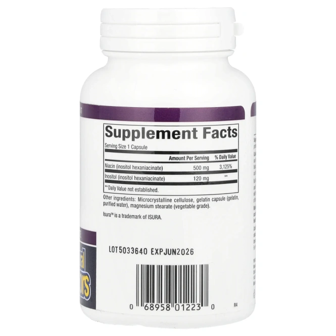 Natural Factors, Ниацин, не вызывающий покраснения кожи, 500 мг, 90 капсул