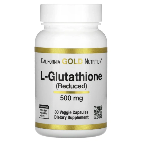 California Gold Nutrition, L-глутатион (восстановленный), 500 мг, 30 растительных капсул