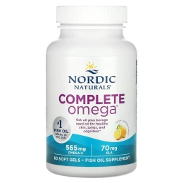 Nordic Naturals, Complete Omega, со вкусом лимона, 1000 мг, 60 гелевых капсул