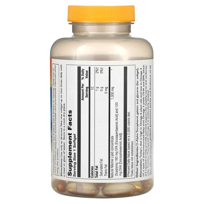 Thompson, Омега 3, 1000 мг, 100 капсул