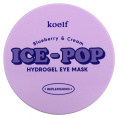 Koelf, Ice-Pop Hydrogel Eye Mask, Blueberry & Cream, 30 Pairs