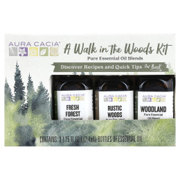 Aura Cacia, A Way In The Woods, набор чистых эфирных масел, 3 флакона по 7,4 мл (0,25 жидк. унции)