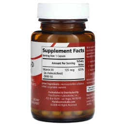 Pure Essence, Vitamin-D, 5000 МЕ, 30 Vegi-Caps