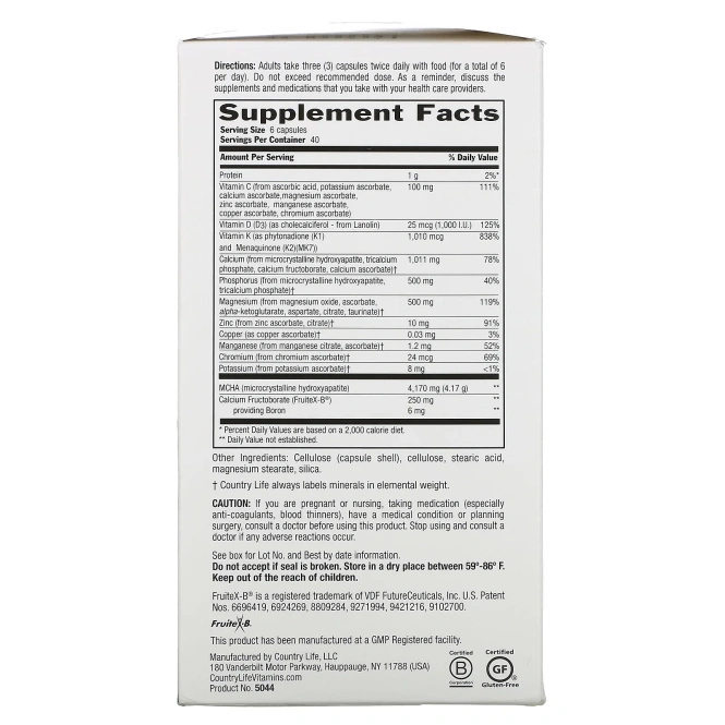 Country Life, Твердая кость, 240 капсул