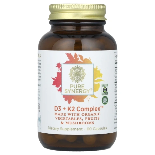 Pure Synergy, Комплекс D3 + K2 60 капсул
