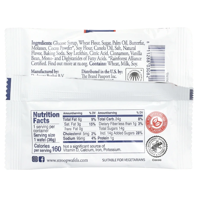 Daelmans, Stroopwafels, шоколад, 24 вафли, 36 г (1,27 унции)