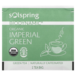 Dr. Mercola, Solspring®, Biodynamic®, органический зеленый чай, имперский зеленый, 18 чайных пакетиков, 36 г (1,27 унции)
