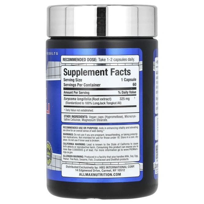 ALLMAX, Essentials, LongJack Tongkat Ali, 60 капсул