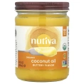 Nutiva Organic Coconut Oil, Органическое кокосовое масло со вкусом сливочного масла (414 мл)