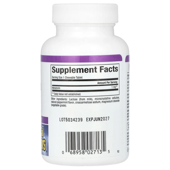 Natural Factors, Stress-Relax, мелатонин, 1 мг, 90 жевательных таблеток