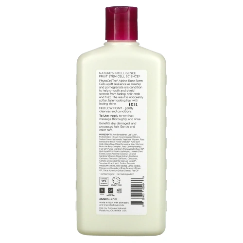 Andalou Naturals, Shampoo, Color Care, For Infused Moisture, 1000 Roses Complex, 11.5 fl oz (340 ml)