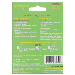 ColorKitchen, Украшение, пищевые красители, взятые у природы, зеленый, 1 пакетик с красителем, 0,088 унц. (2,5 г.)