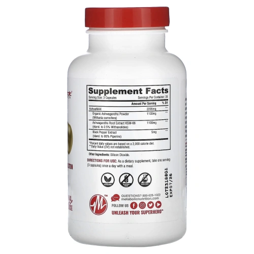 Metabolic Nutrition, Ашваганда`` 90 капсул