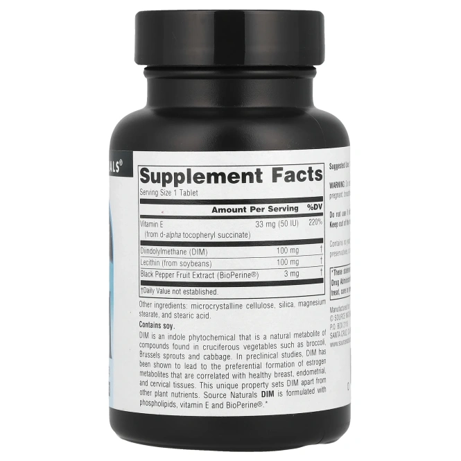 Source Naturals, ДИМ, (Дииндолилметан), 100 мг, 60 таблеток