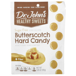 Dr. John's Healthy Sweets, ириска, с клетчаткой, без сахара, 109 г (3,85 унции)