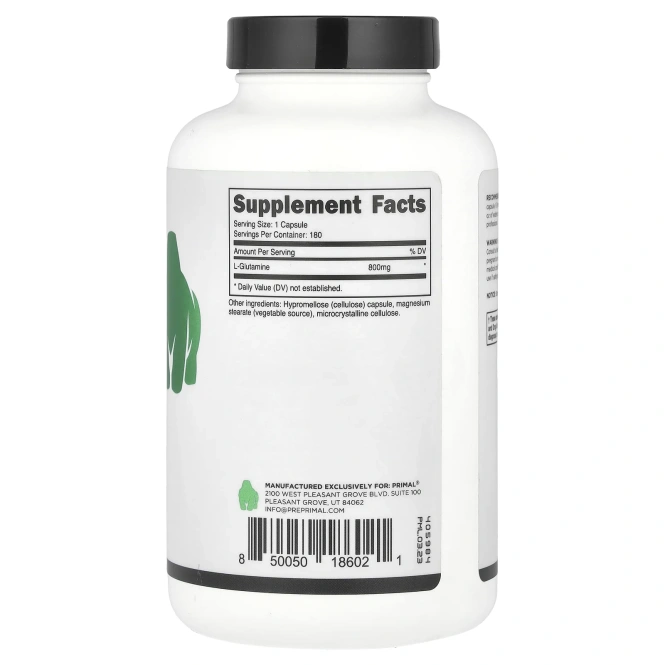 PrePrimal, L-глютамин, 800 мг, 180 капсул