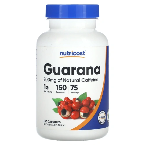 Nutricost, гуарана, 1000 мг, 150 капсул (500 мг в 1 капсуле)