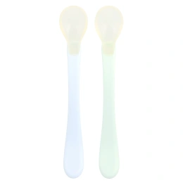 Green Sprouts, Silicone & Sprout Ware®, First Food Spoons, от 6 месяцев, Light Ealight, 2 упаковки
