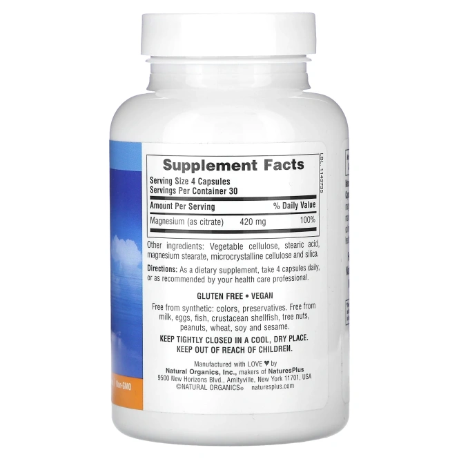 Nature's Plus, Kalmassure, магний, 400 мг, 90 веганских капсул
