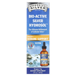 Sovereign Silver, Bio-Active Silver Hydrosol Dropper-Top, 10 мг/кг, 2 ж. унц. (59 мл)