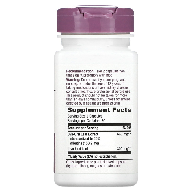 Nature's Way, Толокнянка, стандартизированная, 60 капсул