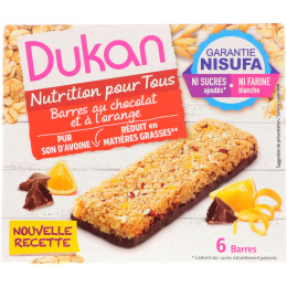 Dukan Diet, Oat Bran Orange Chocolate Bars, 5.28 oz (6 bars)
