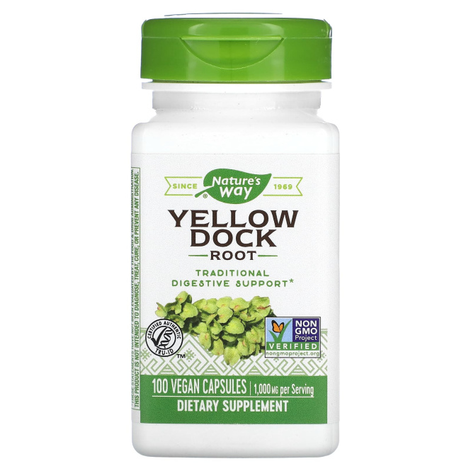 Nature's Way, Yellow Dock Root, 500 mg, 100 Vegetarian Capsules